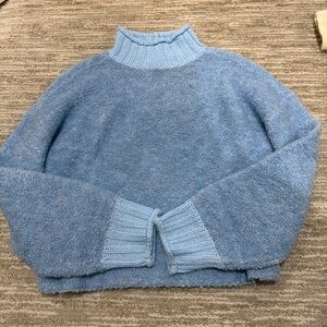 American Eagle Outfitters Light Blue Cowl Neck Sweater